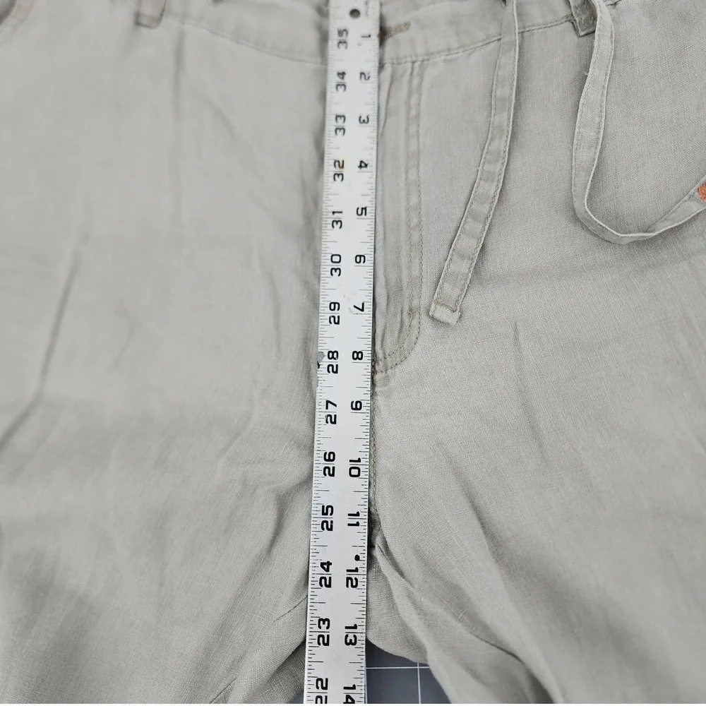Kahala 38 Khaki Linen Drawstring Pants Beach Tropical Island Vacation Summer Men